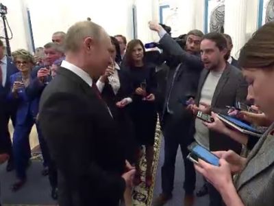 Ответ Путина на вопрос журналиста, 29.4.19. Скрин видео kremlin.ru