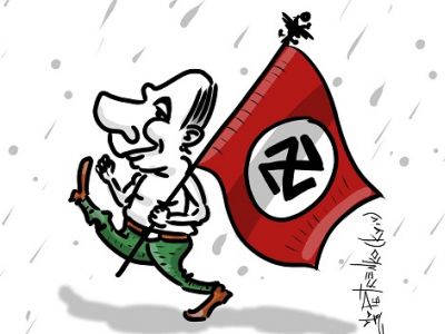 Под знаменем Z-пропаганды. Карикатура А.Петренко: t.me/PetrenkoAndryi