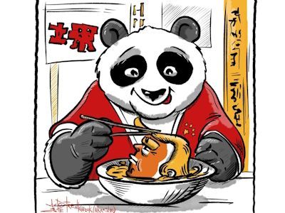 Еда для китайской панды. Рис. А.Петренко: t.me/PetrenkoAndryi Еда для китайской панды. Рис. А.Петренко: t.me/PetrenkoAndryi